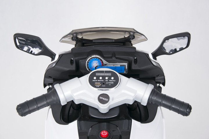 Motor Motorek 3 koła Elektryczny Pojazd Motocykl biały